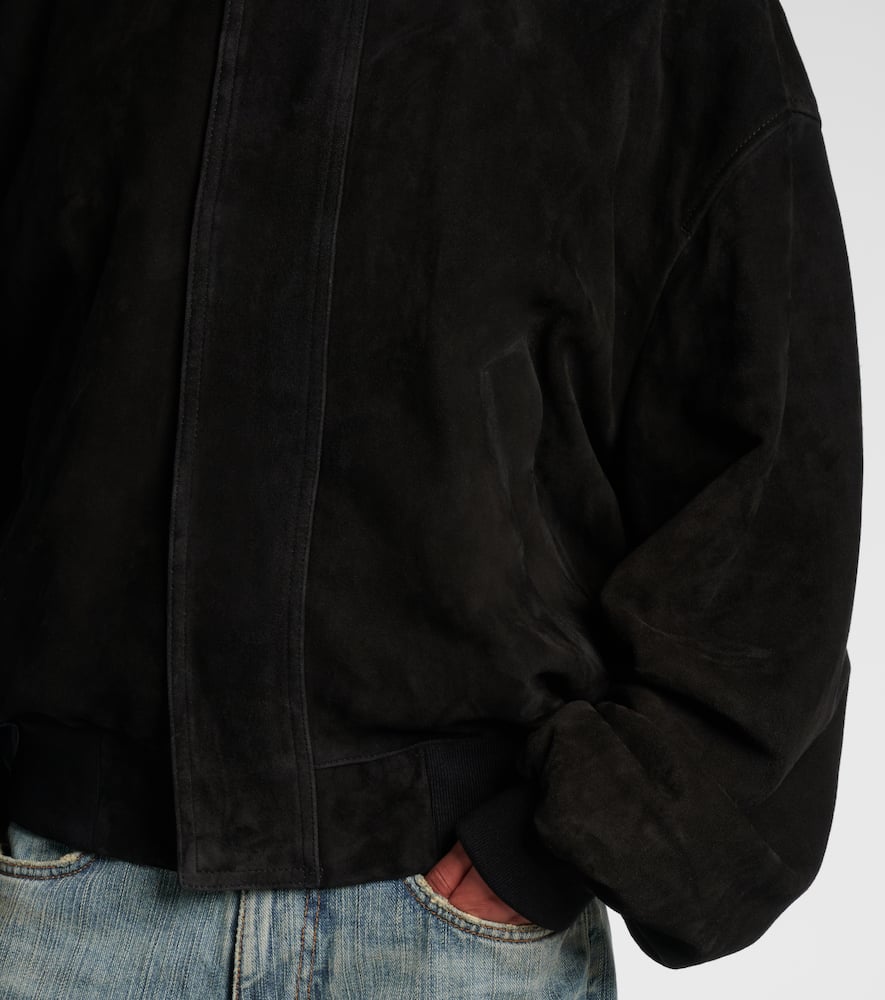 Balenciaga Suede Jacket In Black