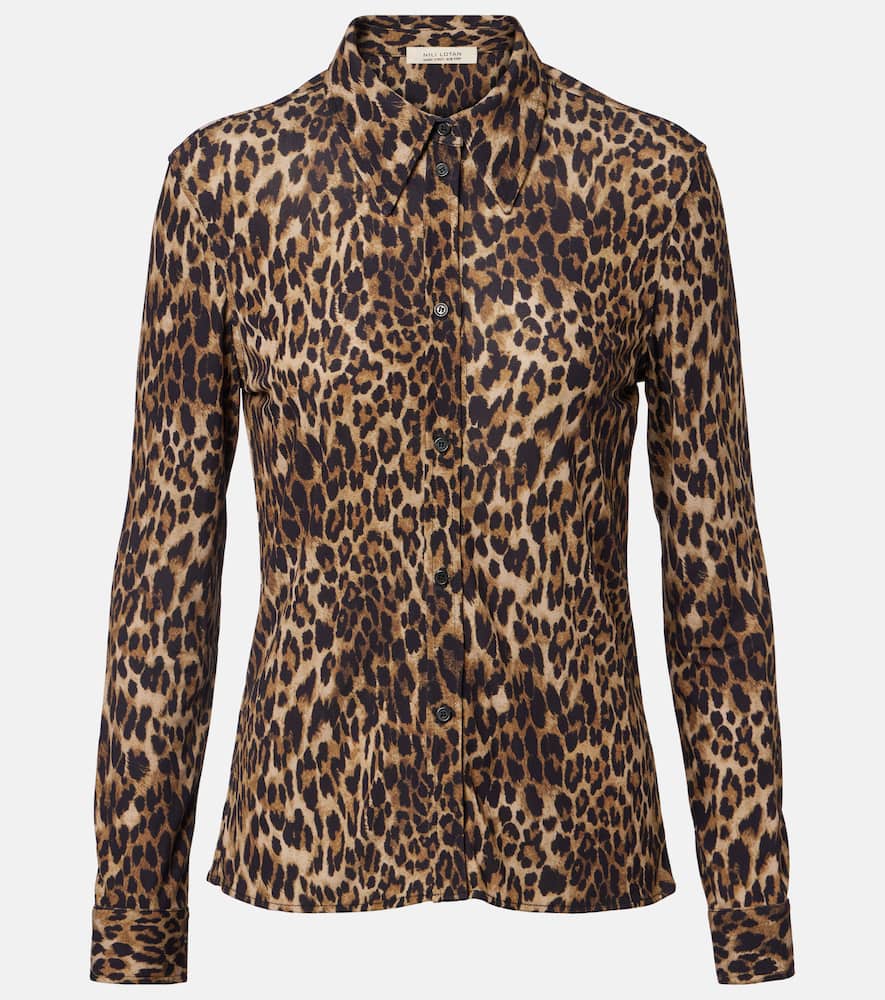 Nili Lotan Celestine Leopard-print Shirt In Brown