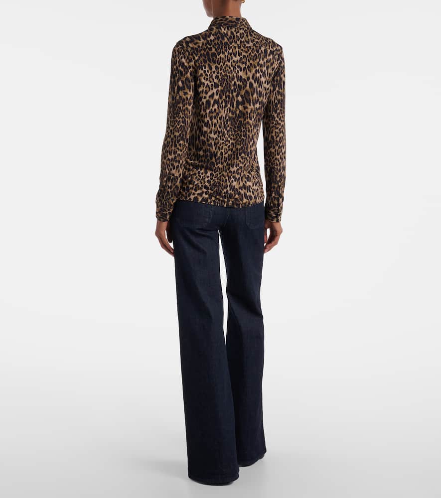 Nili Lotan Celestine Leopard-print Shirt In Brown