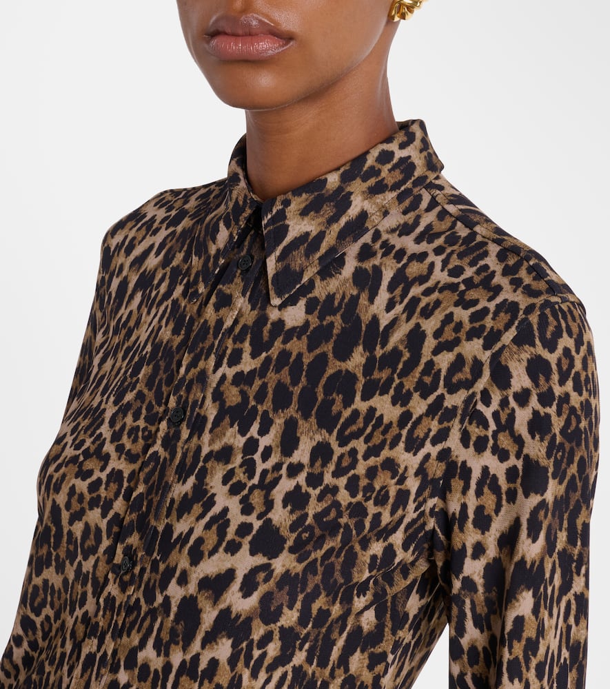 Nili Lotan Celestine Leopard-print Shirt In Brown