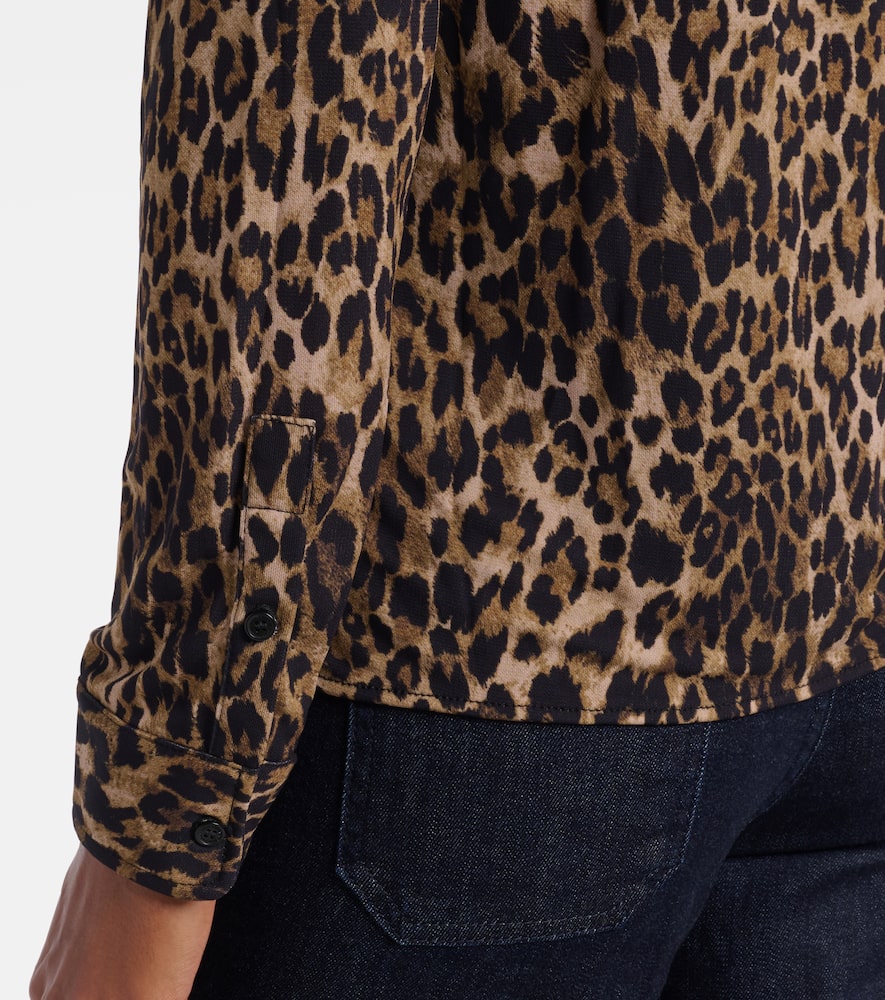 Nili Lotan Celestine Leopard-print Shirt In Brown