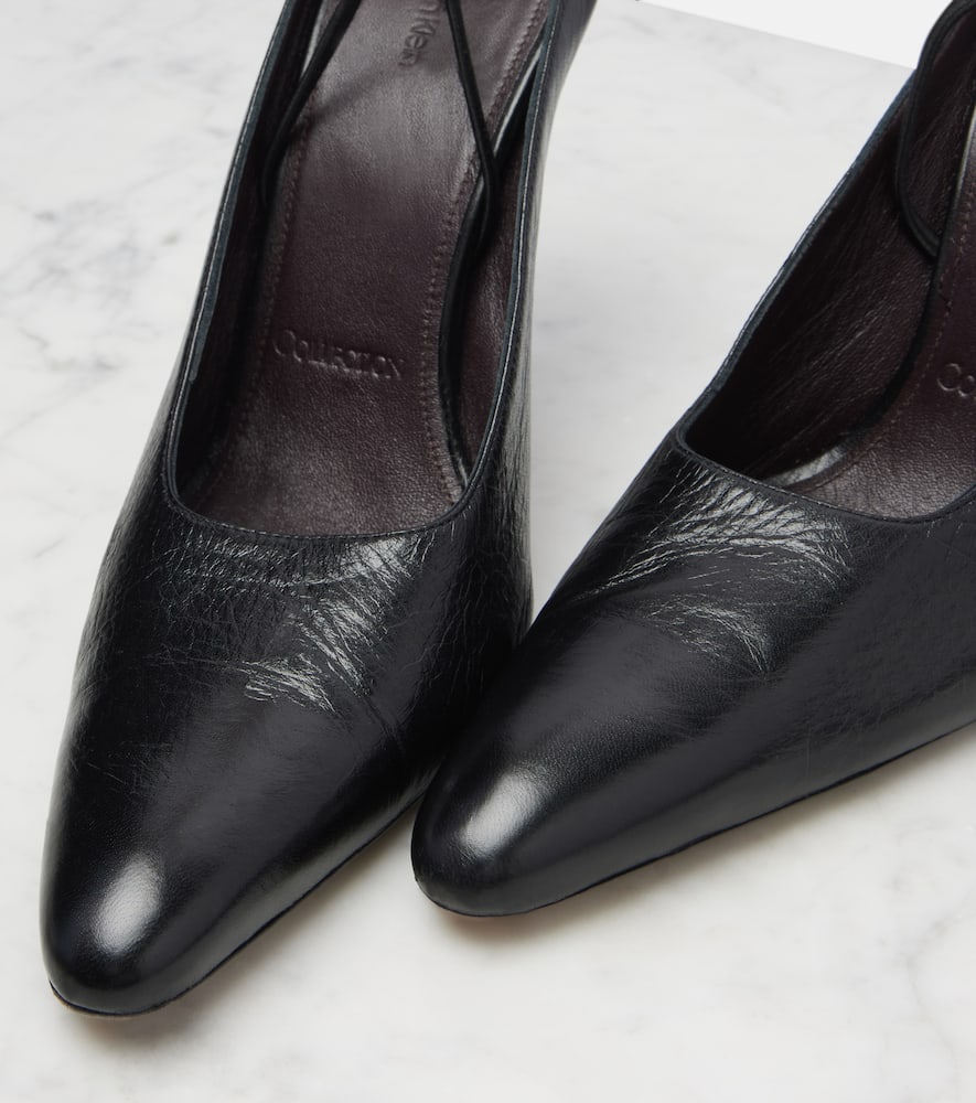 Calvin Klein Suki Leather Slingback Pumps In Black