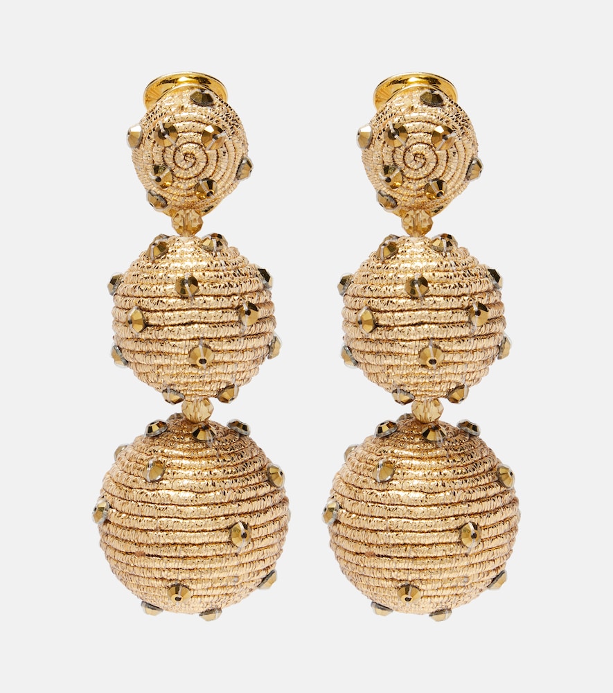 Oscar de la Renta Embellished clip-on earrings