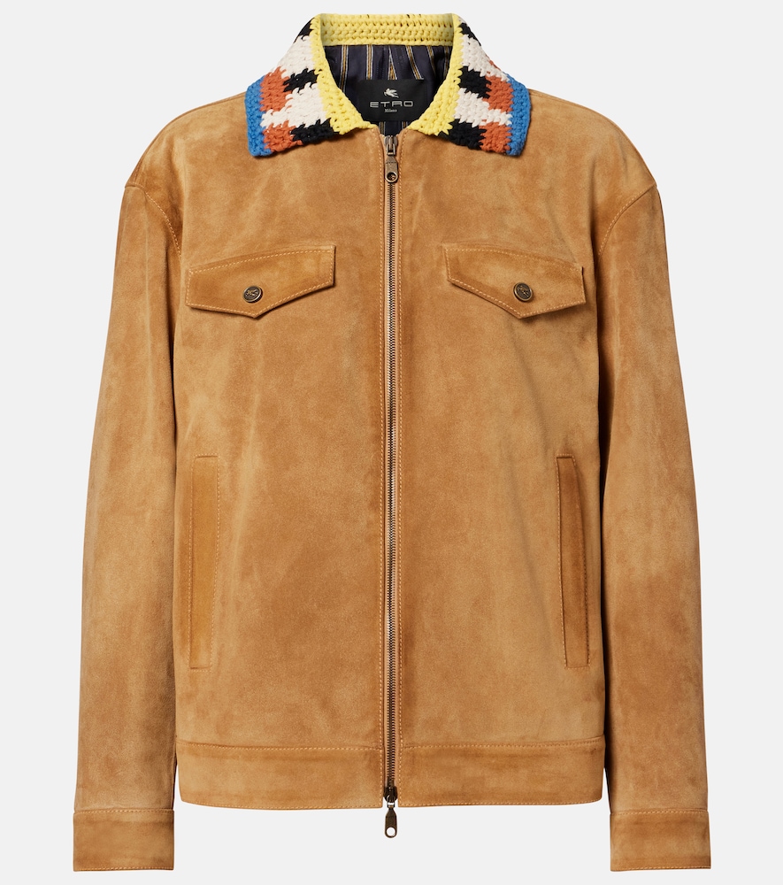Etro Giacca in suede con crochet