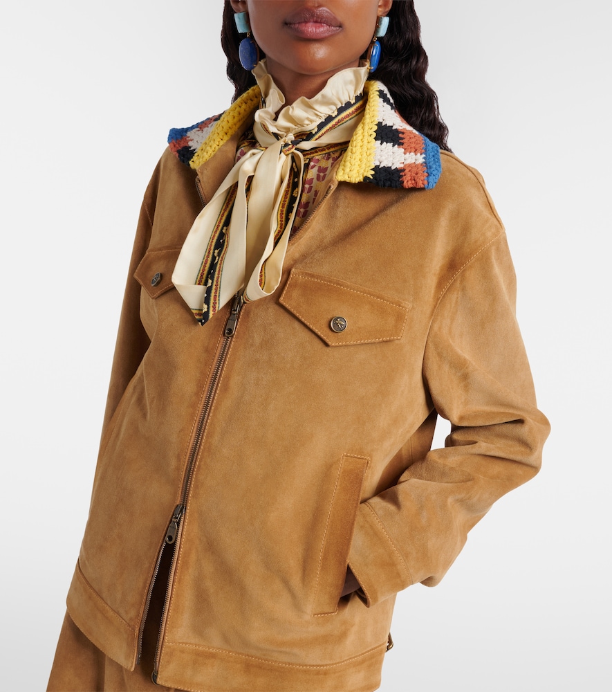  Etro Etro Crochet-trimmed Suede Jacket 
