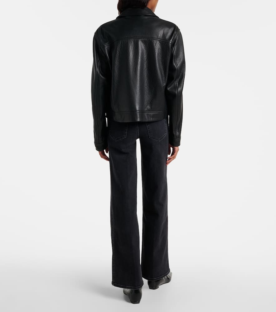 Frame Le Slim Palazzo High-rise Wide-leg Jeans In Black