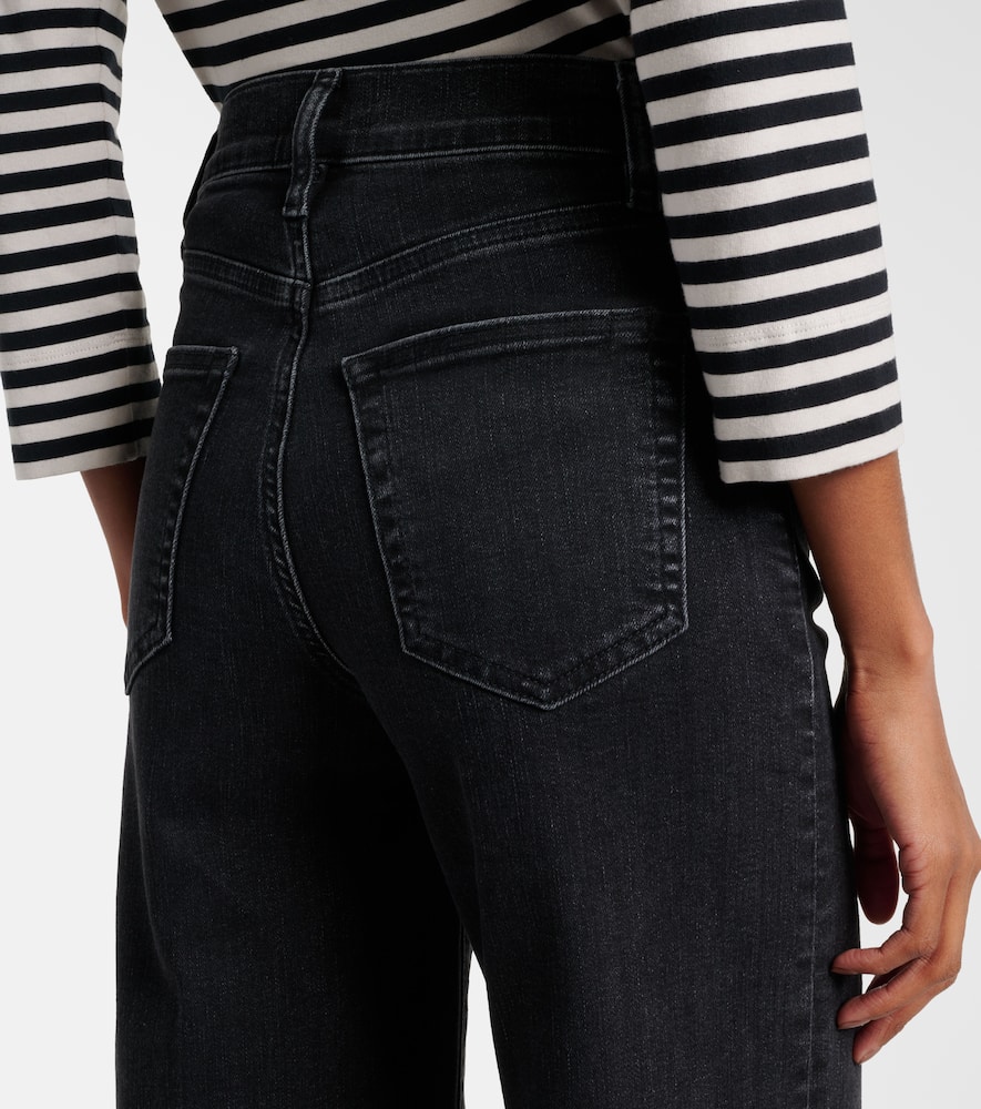 Frame Le Slim Palazzo High-rise Wide-leg Jeans In Black