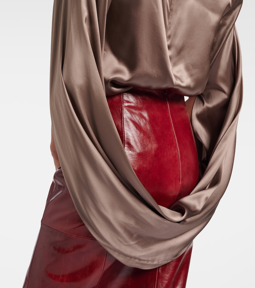 Draped Silk-Blend Top