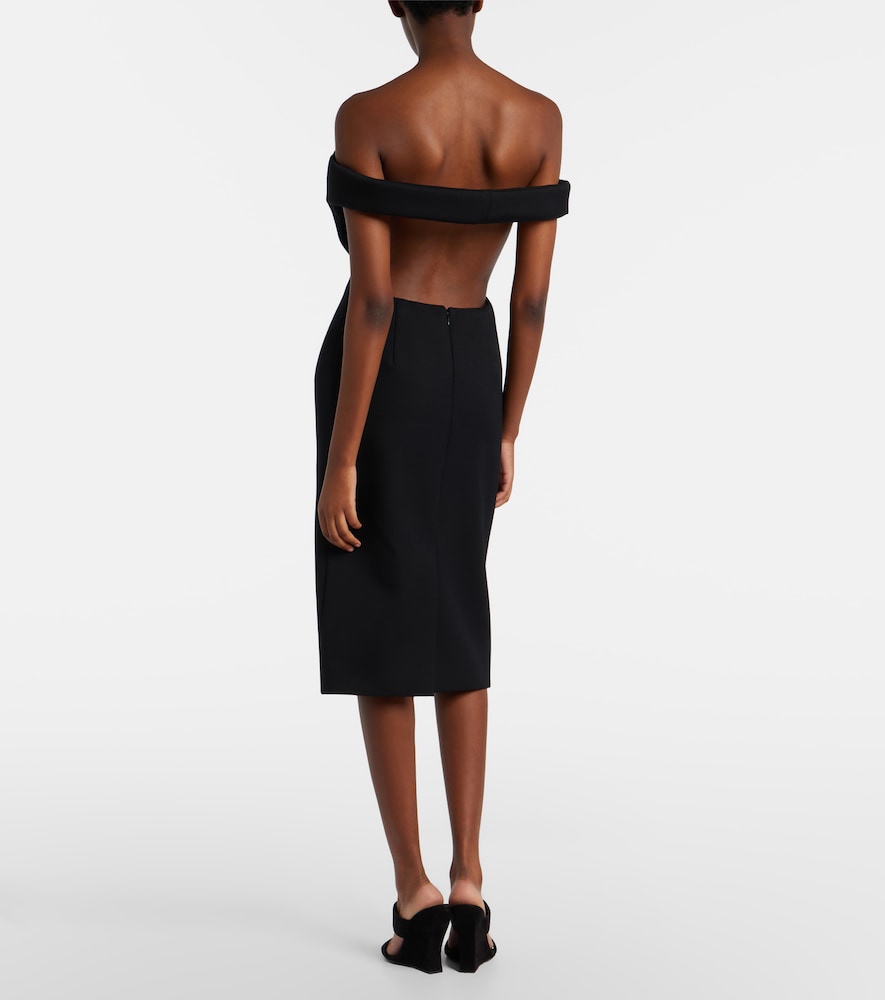  Mugler Mugler Open-back Wool-blend Cocktail Dress 