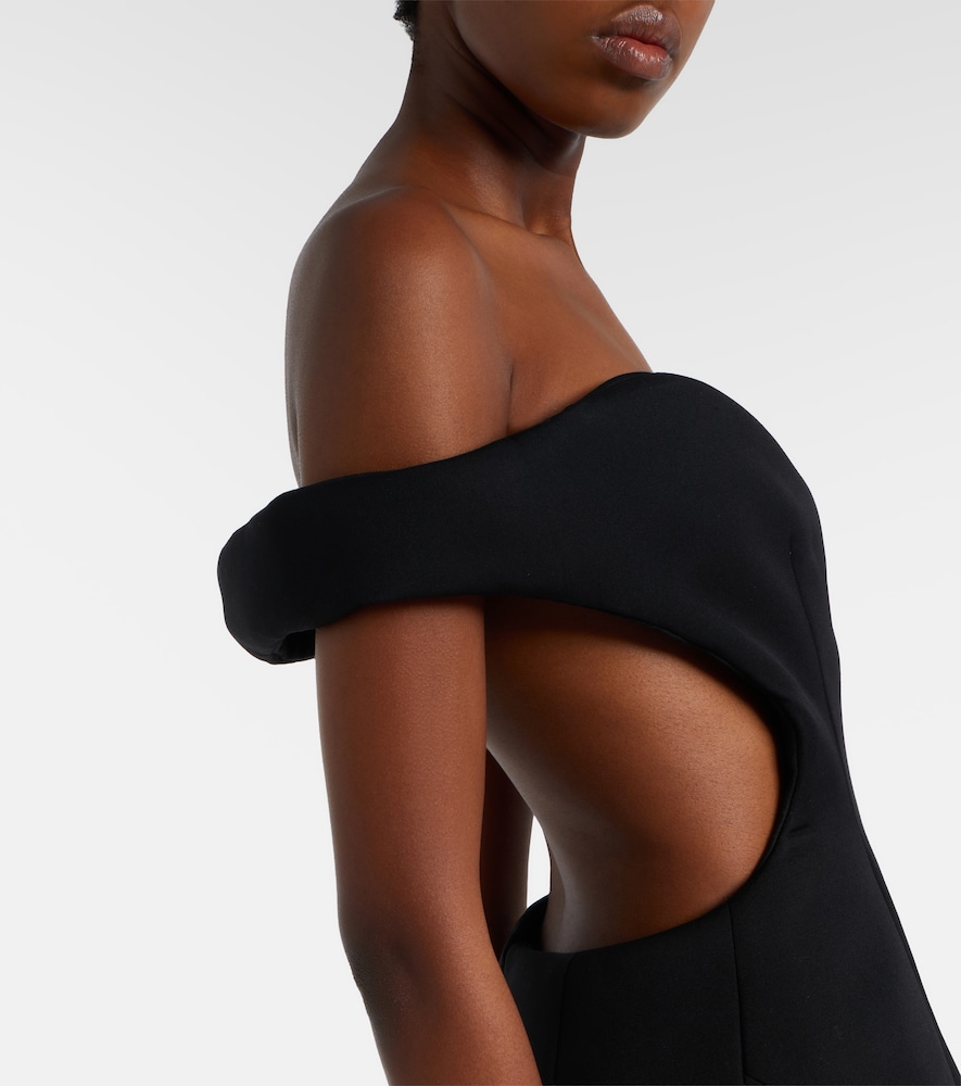  Mugler Mugler Open-back Wool-blend Cocktail Dress 