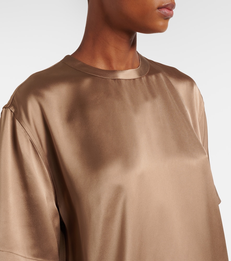 Totême Satin T-shirt In Brown