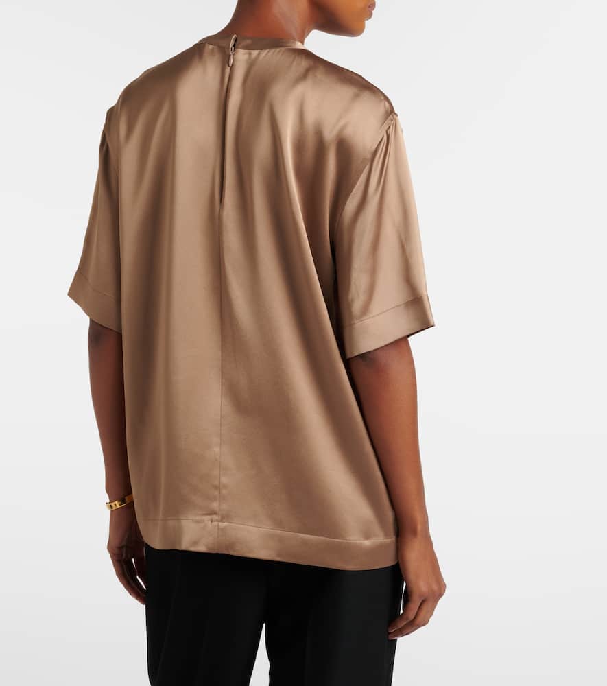 Totême Satin T-shirt In Brown