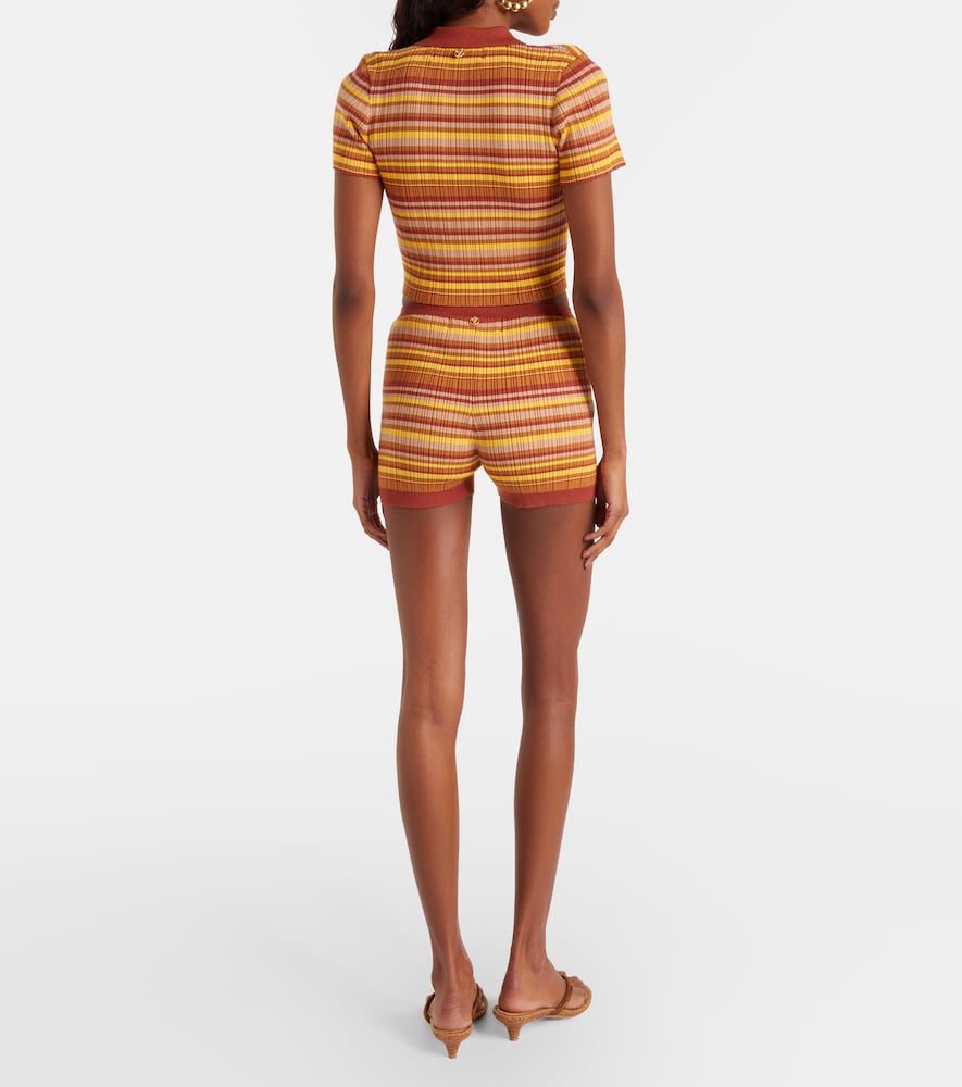  Bananhot Bananhot Jack Ribbed-knit Striped Shorts 