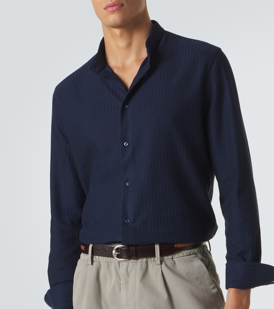  Brunello Cucinelli Brunello Cucinelli Hemd Aus Baumwolle Und Seide 