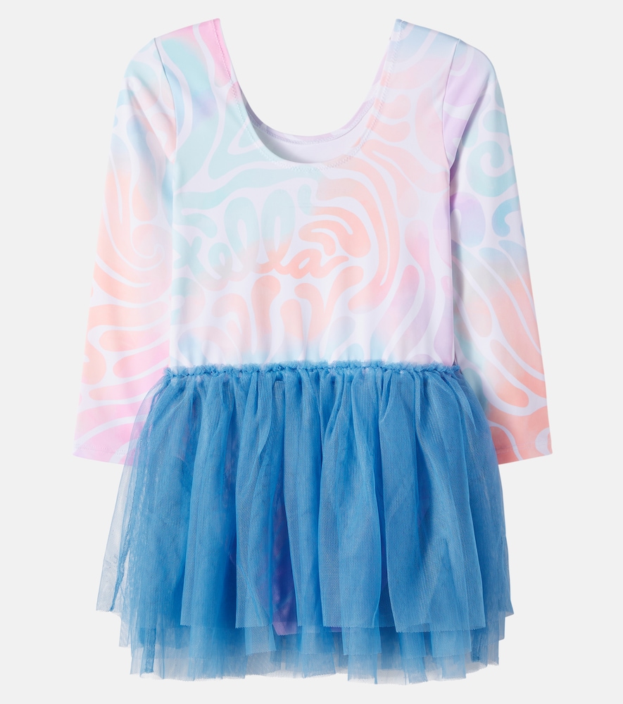  Stella Mccartney Kids Stella Mccartney Kids Kleid Aus Jersey Mit Tüll 