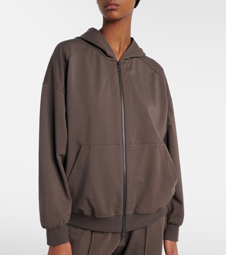  Brunello Cucinelli Brunello Cucinelli Monili Cotton Zip-up Hoodie 