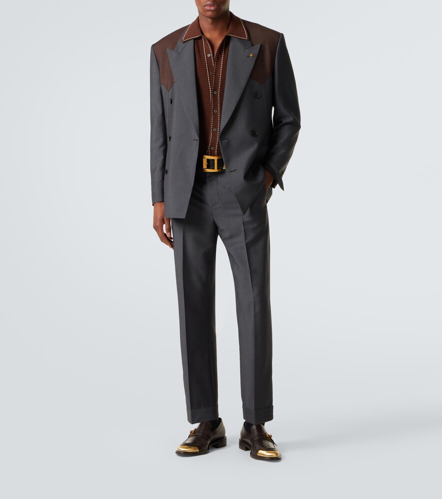  Versace Versace Gerade Cropped-hose Aus Wolle Und Mohair 