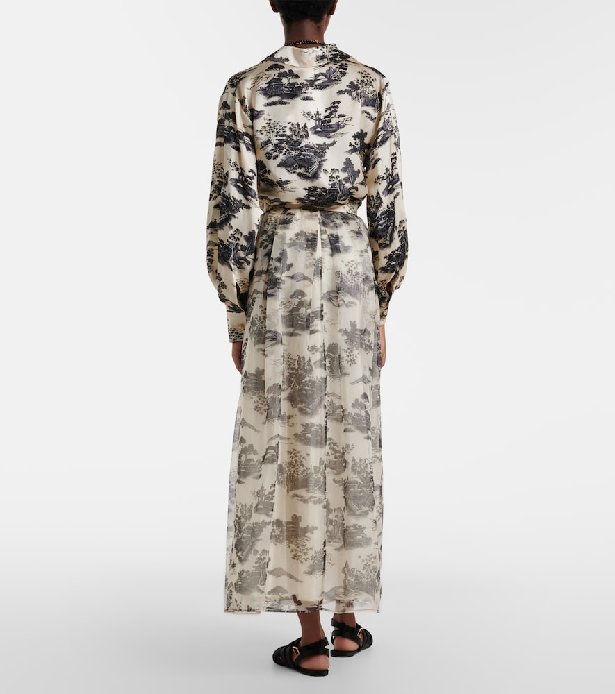  Max Mara Max Mara Maxirock Elegante Sabbia Aus Seidenorganza 