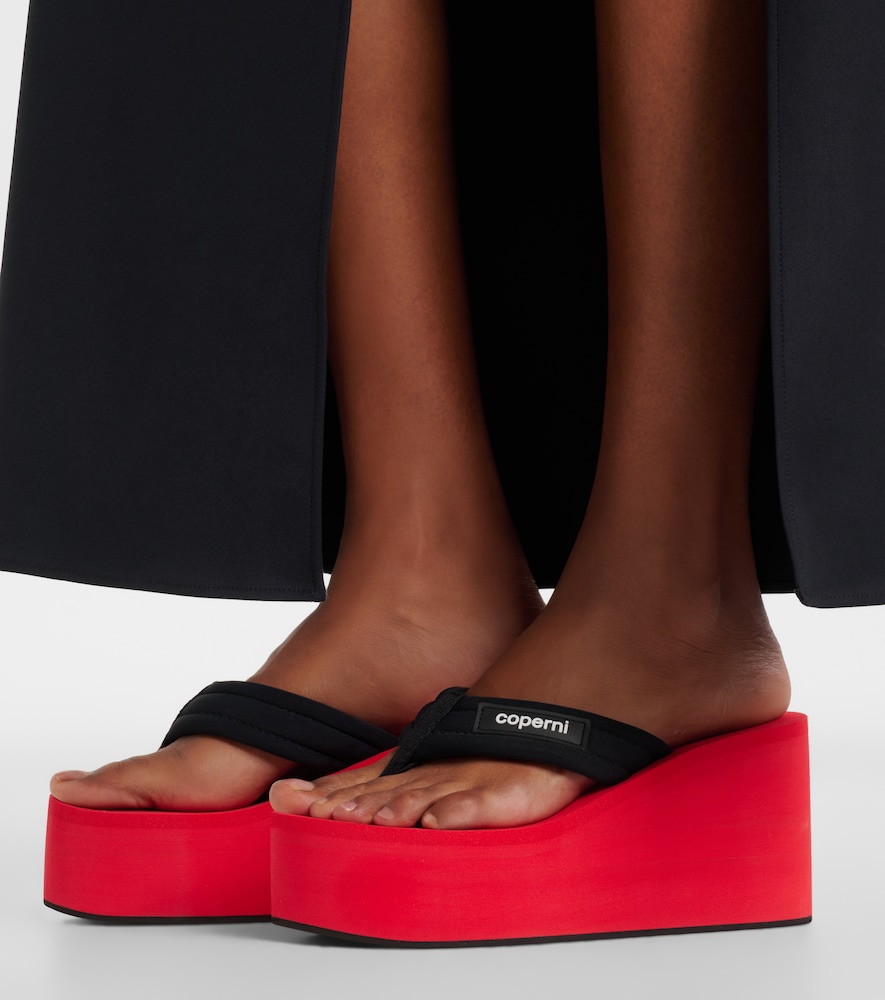 Coperni Logo platform thong sandals