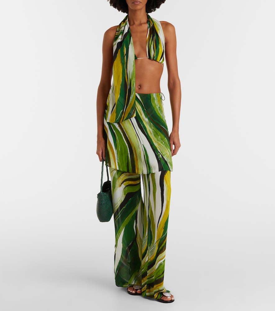  Christopher Esber Christopher Esber Printed Silk Scarf Bra Top 