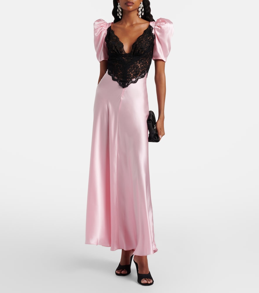 Rodarte Lace-trimmed silk cocktail dress