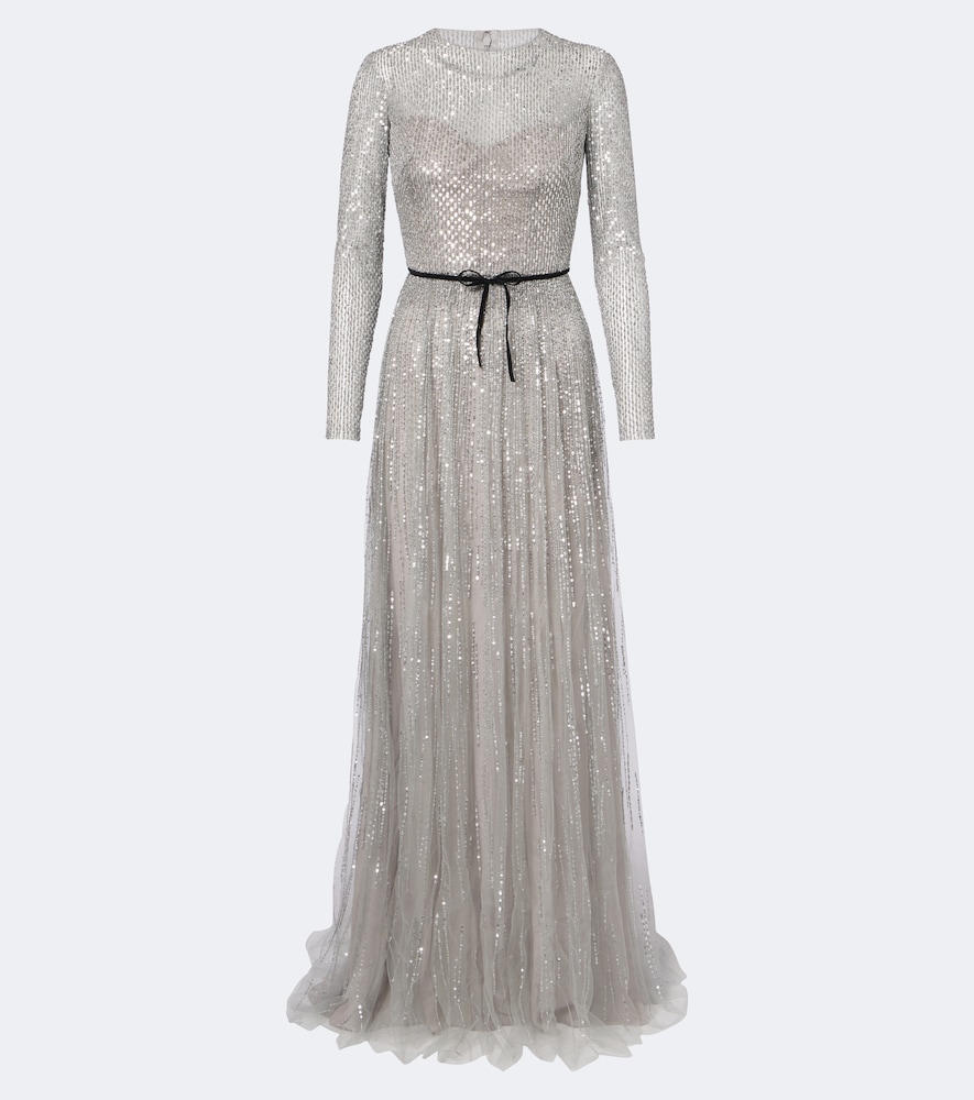 Robe Bustier aus Tüll mit Pailletten