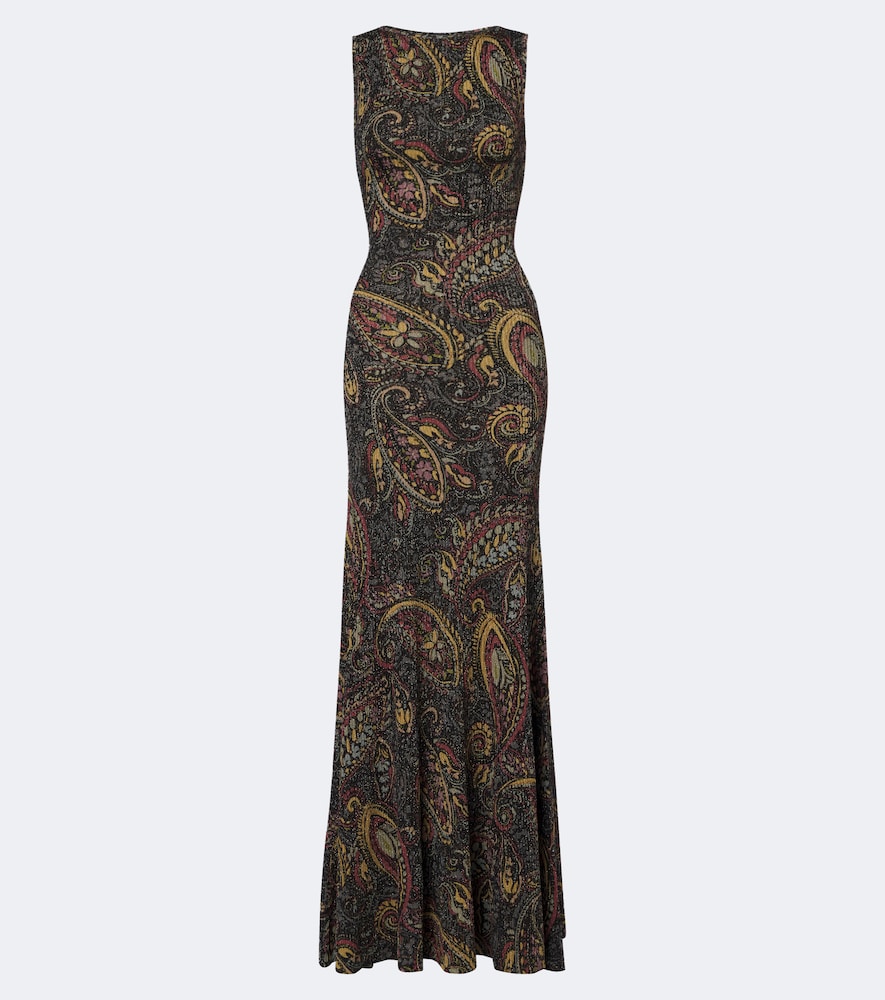 Bedrucktes Maxikleid aus Rippstrick