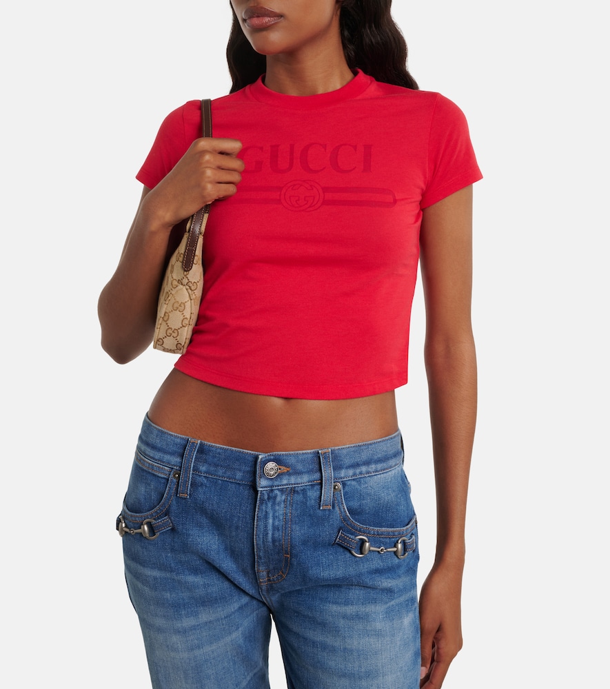 Cropped Cotton-Blend Jersey T-Shirt