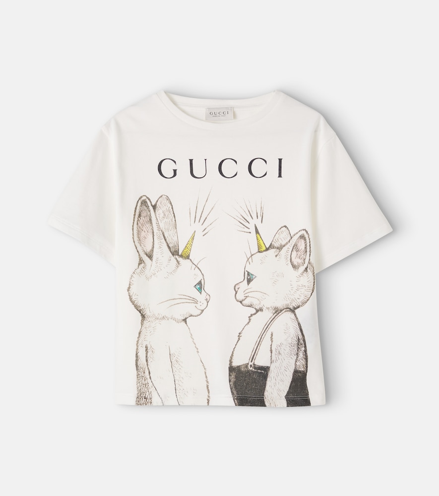 T-shirt in jersey di cotone con stampa