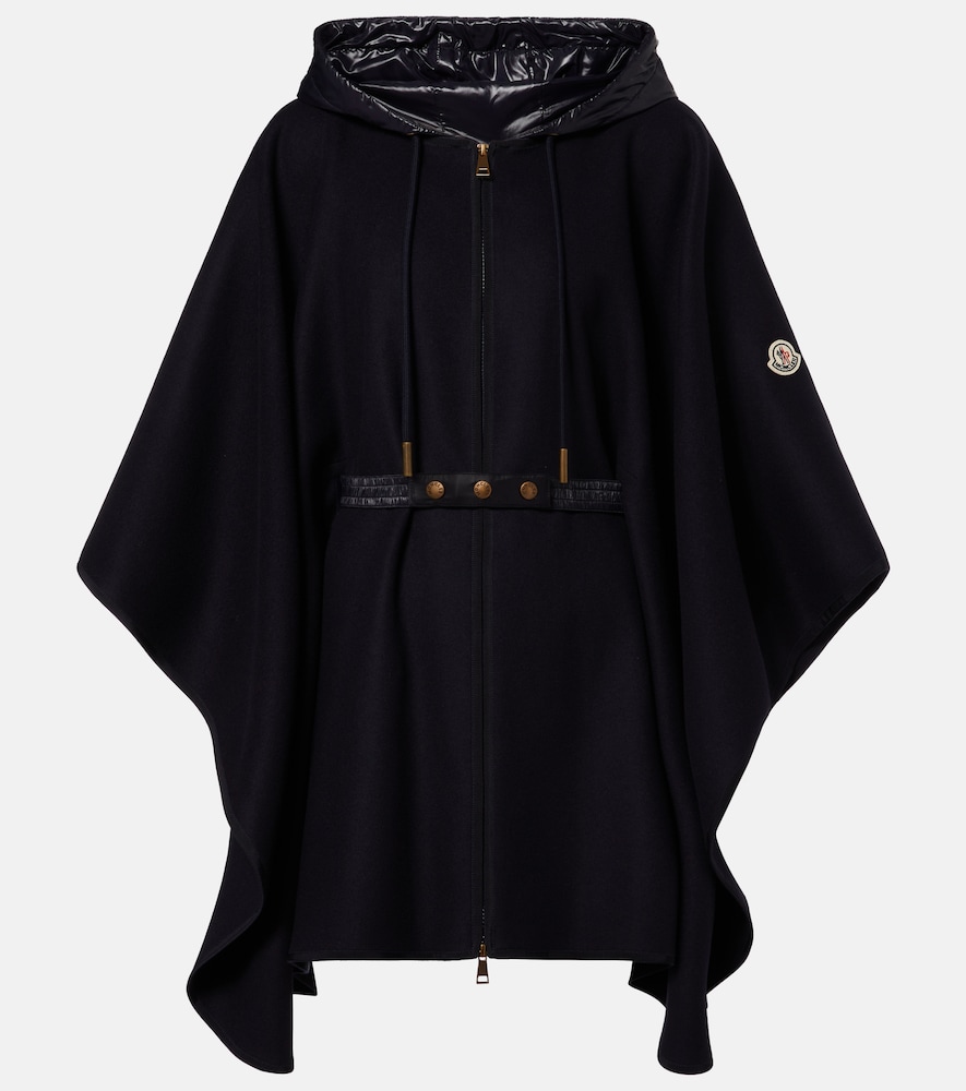 MONCLER Moncler Belted wool-blend cape　モンクレール ベルテッド ウールブレンド ケープ