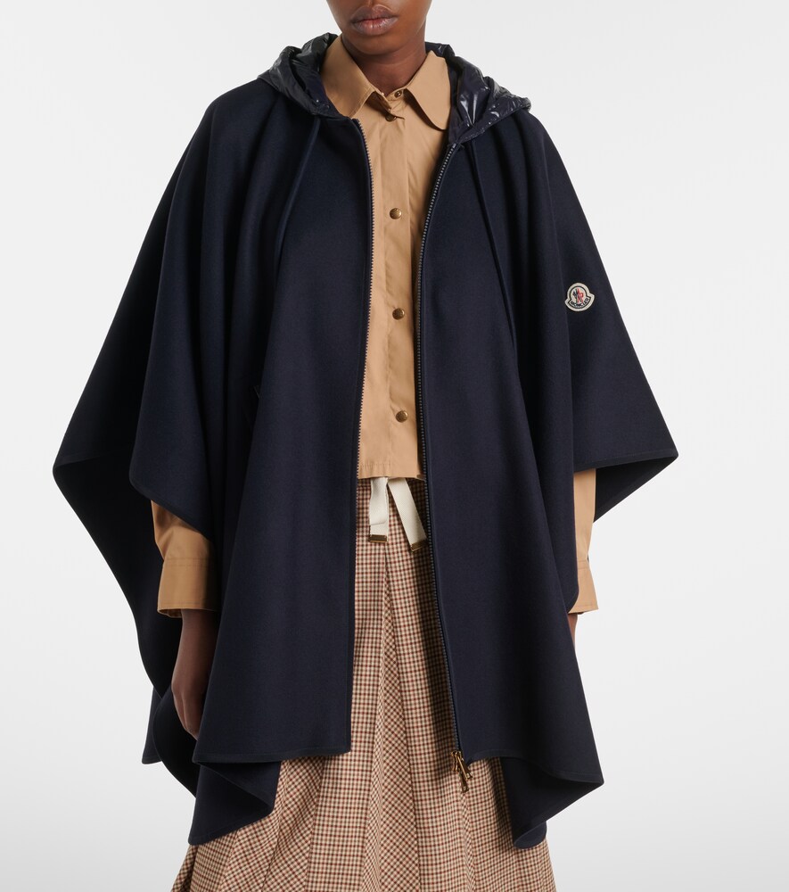 Moncler Belted wool-blend cape