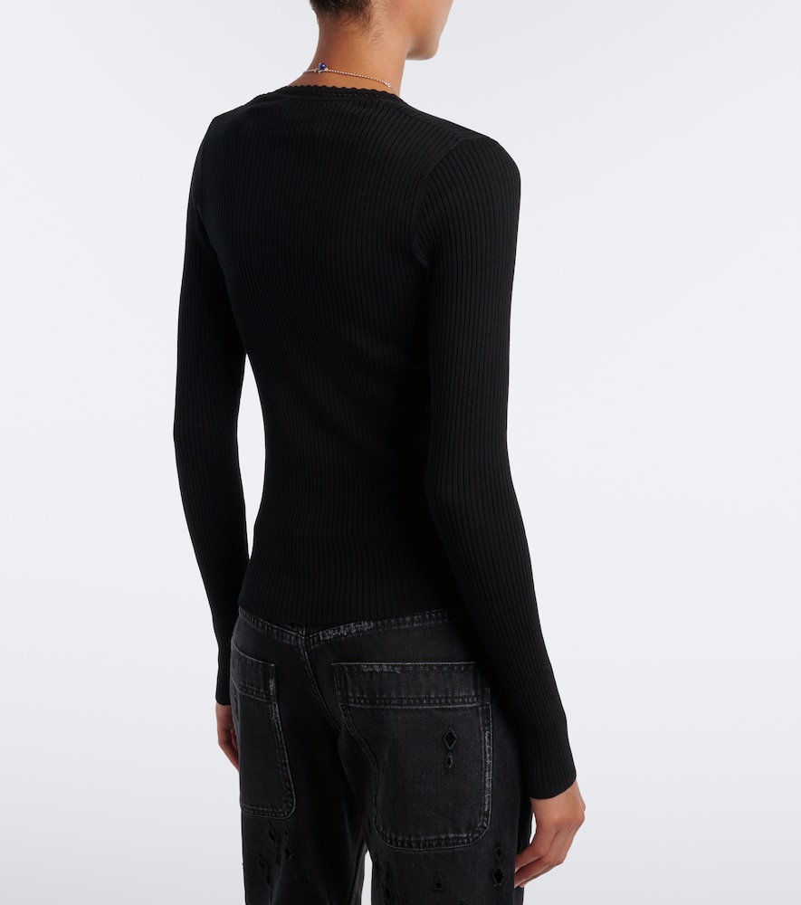 Selenie Ribbed-Knit Silk And Cotton Sweater