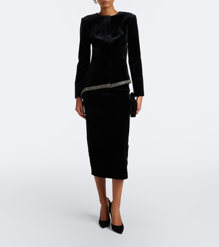 Velvet Pencil Skirt