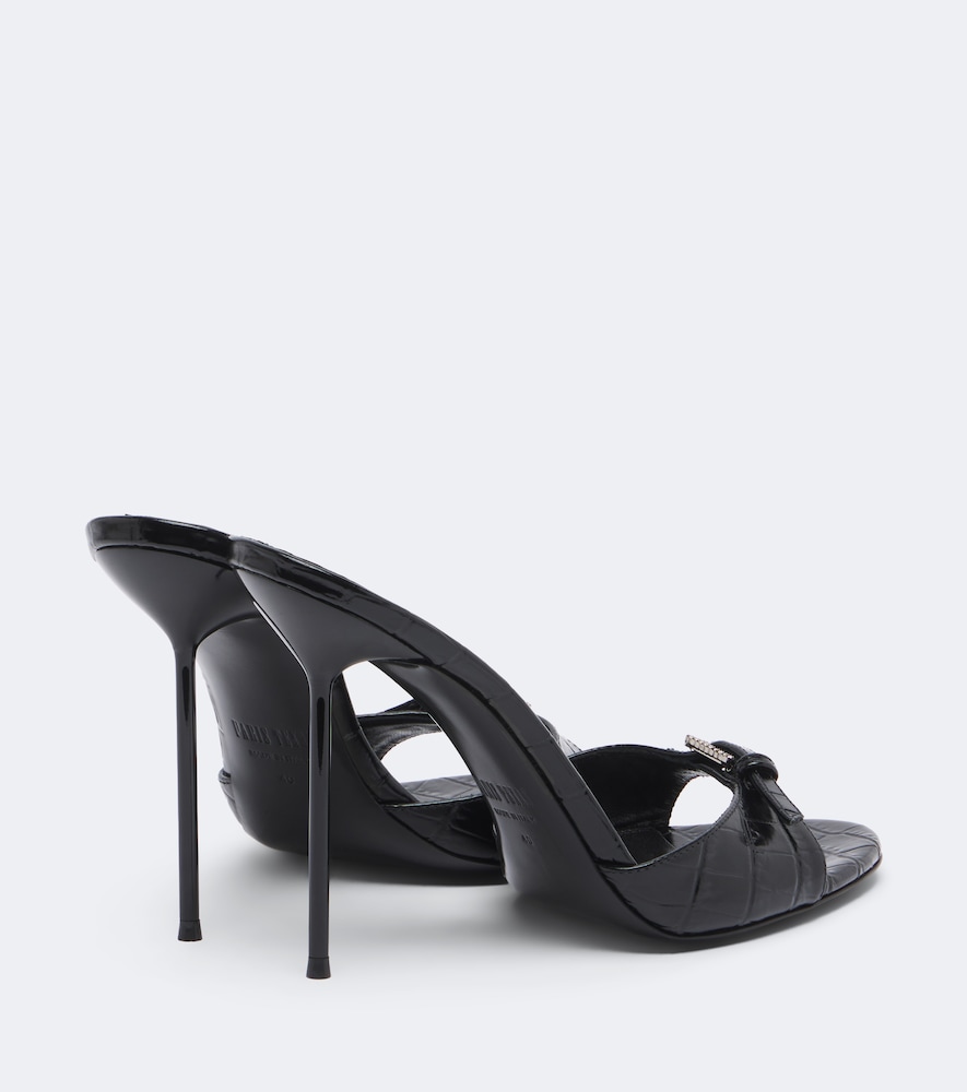 Lidia Croc-Effect Mules
