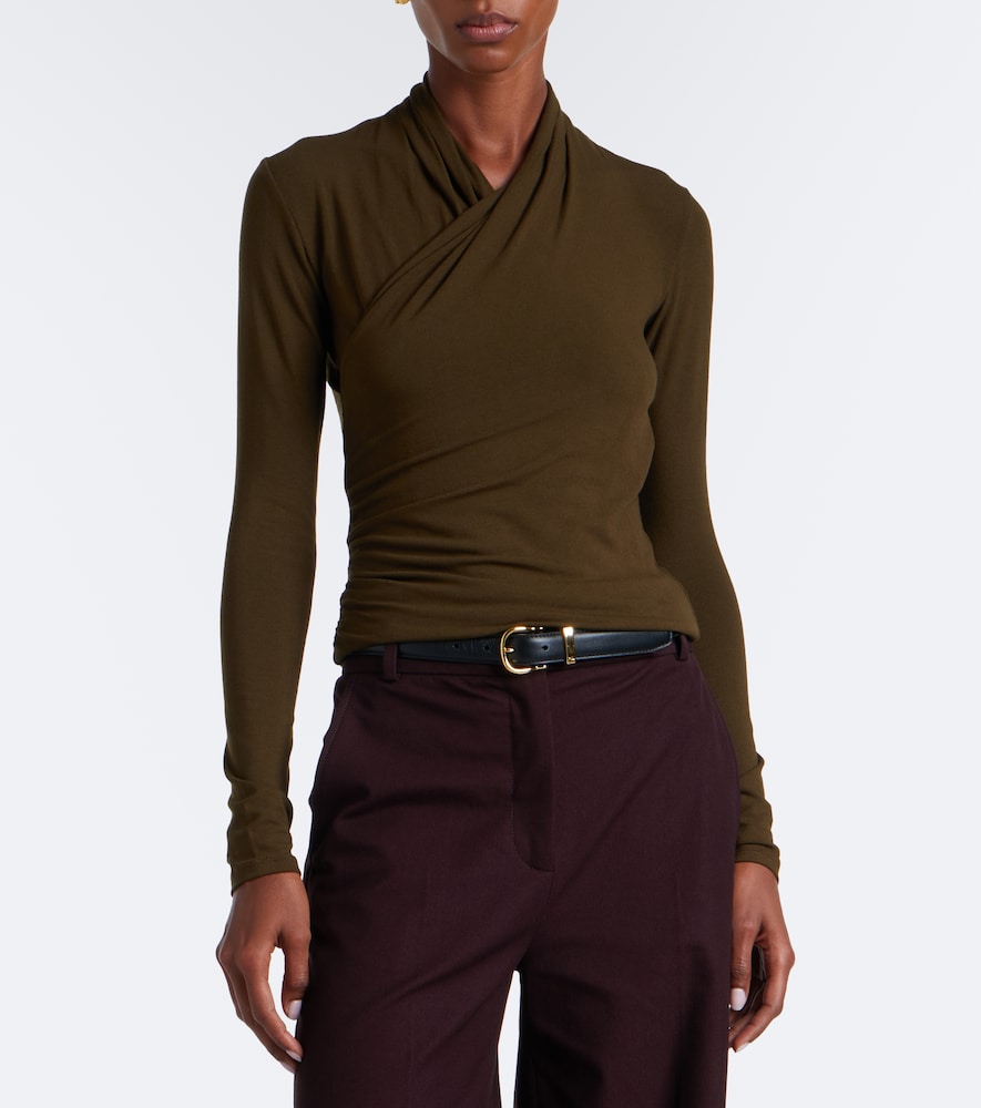 Fixed Jersey Wrap Top