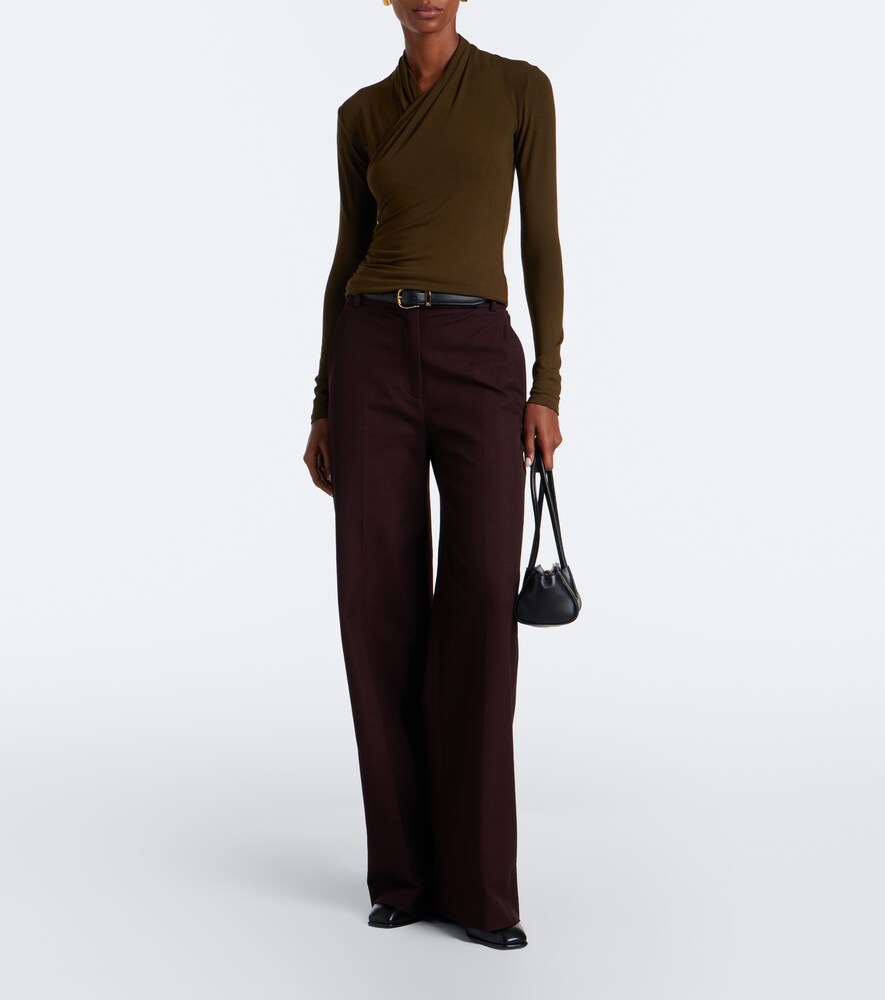 Fixed Jersey Wrap Top