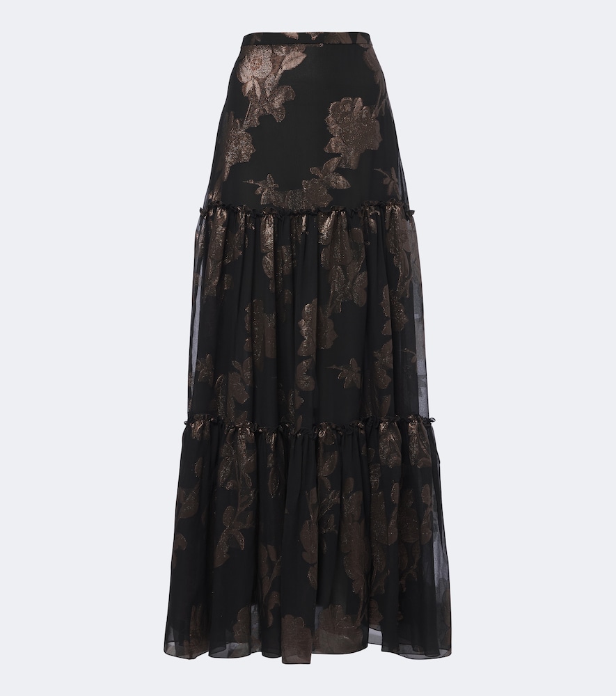 Tiered Silk-Blend Fil Coupé Maxi
