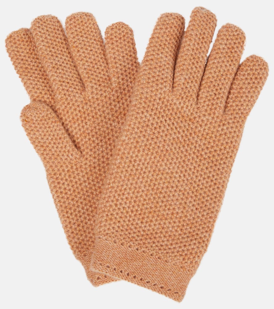 Crochet cashmere gloves