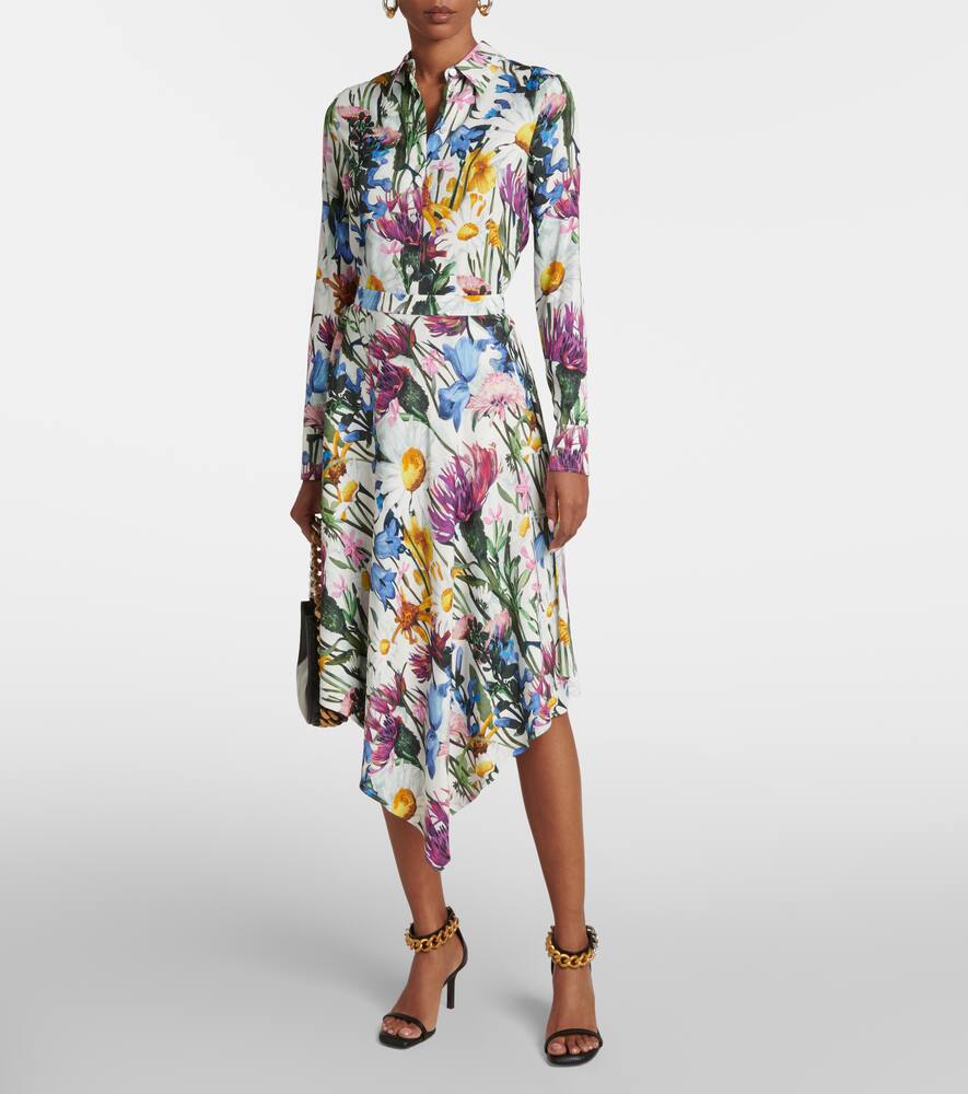 Stella Mccartney Ladies Asymmetric Floral Print Midi Skirt In Multicoloured
