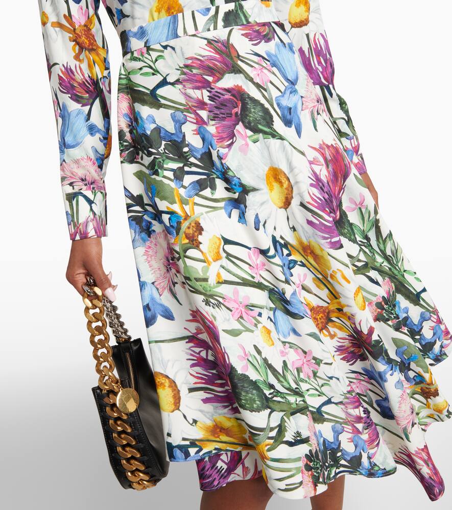 Shop Stella Mccartney Floral Midi Skirt In Multicoloured