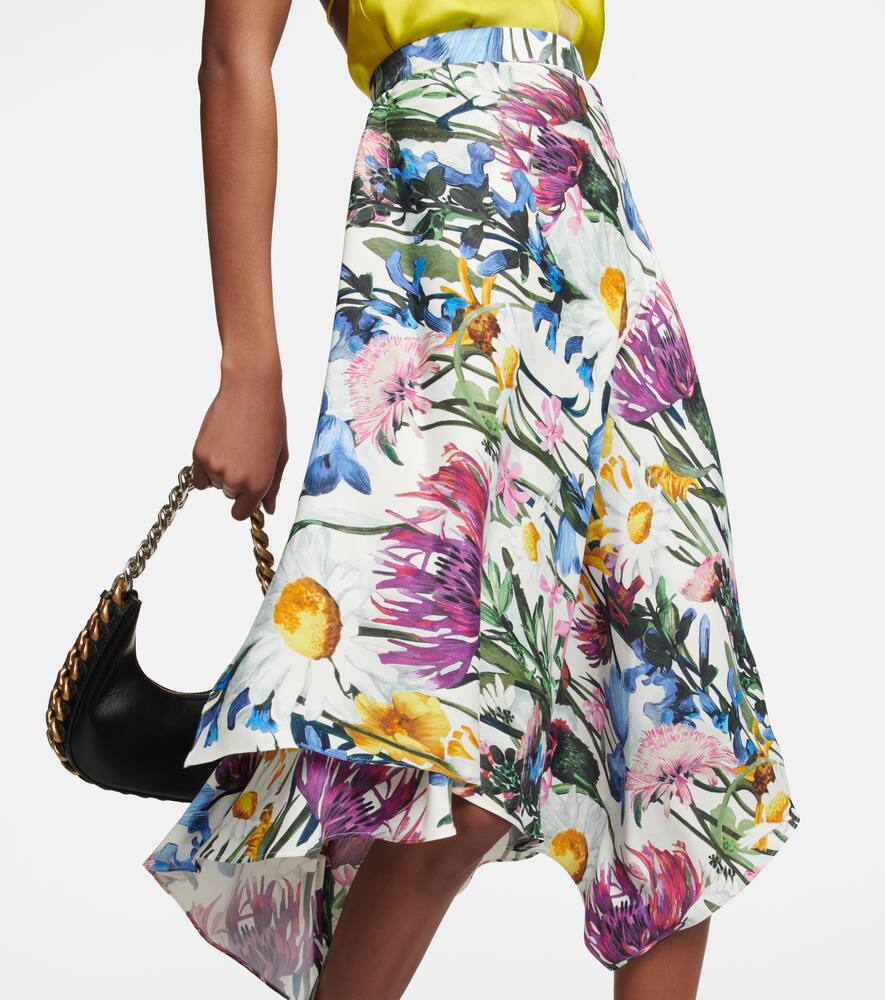 Stella Mccartney Ladies Asymmetric Floral Print Midi Skirt In Multicoloured
