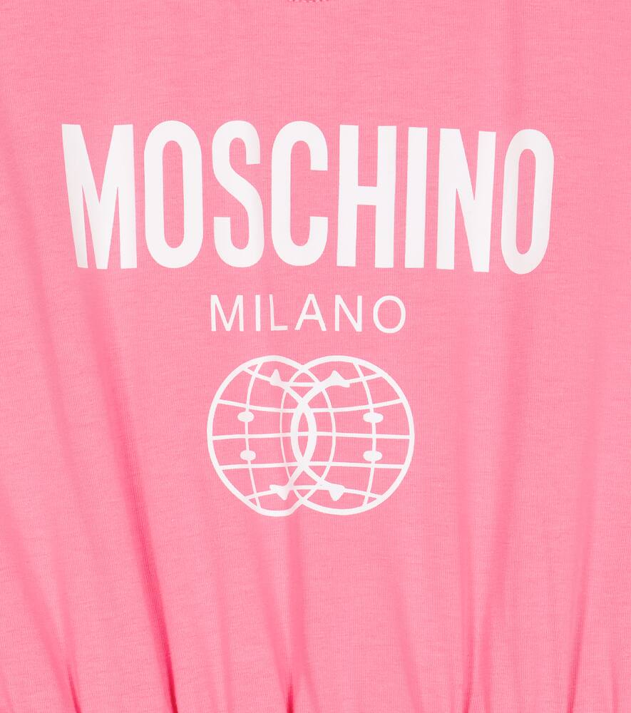 Moschino Printed Cotton Jersey Playsuit In Candy Pink