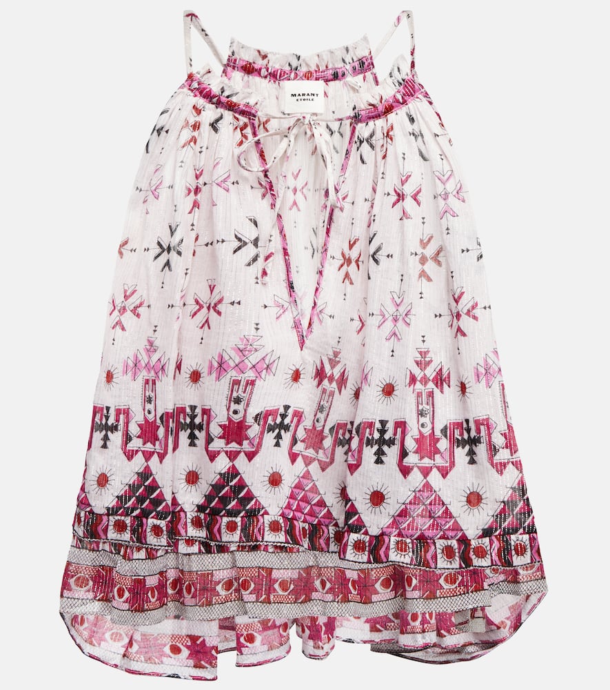 Isabel Marant Étoile Graphic-print Cropped Blouse In White
