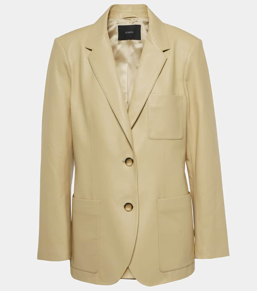 Joseph Jacques Leather Blazer In Beige