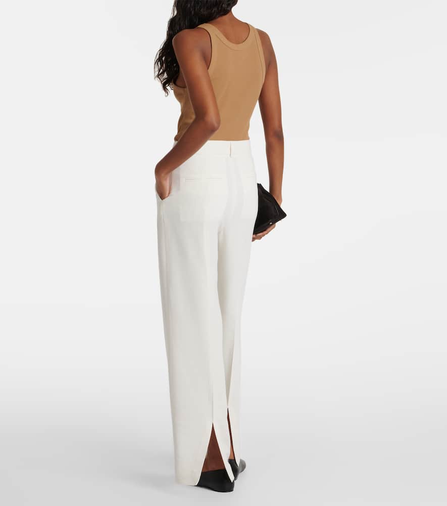 Totême Mid-rise Straight-leg Trousers In White