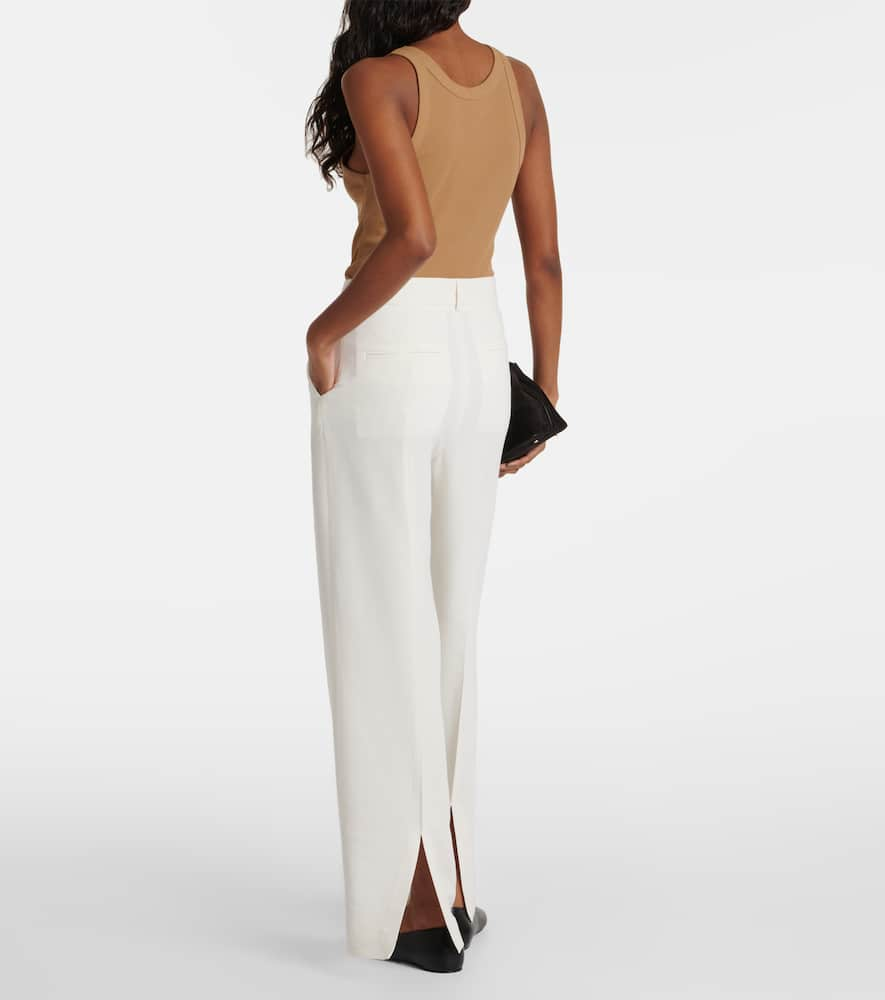 Shop Totême Mid-rise Straight Pants In White