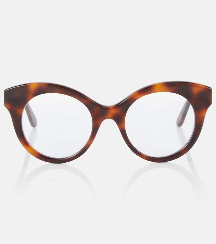 Shop Loewe Curvy Round Glasses In Brown