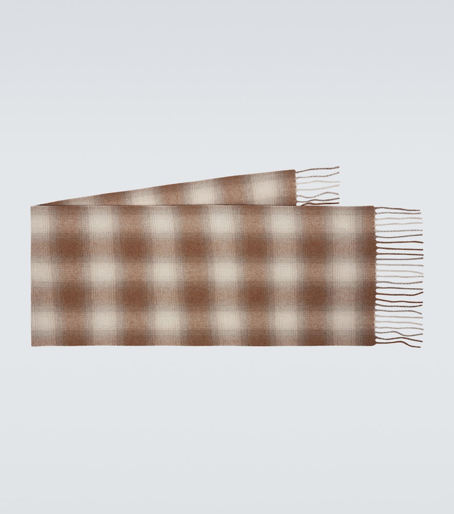 Checked wool and cashmere scarf