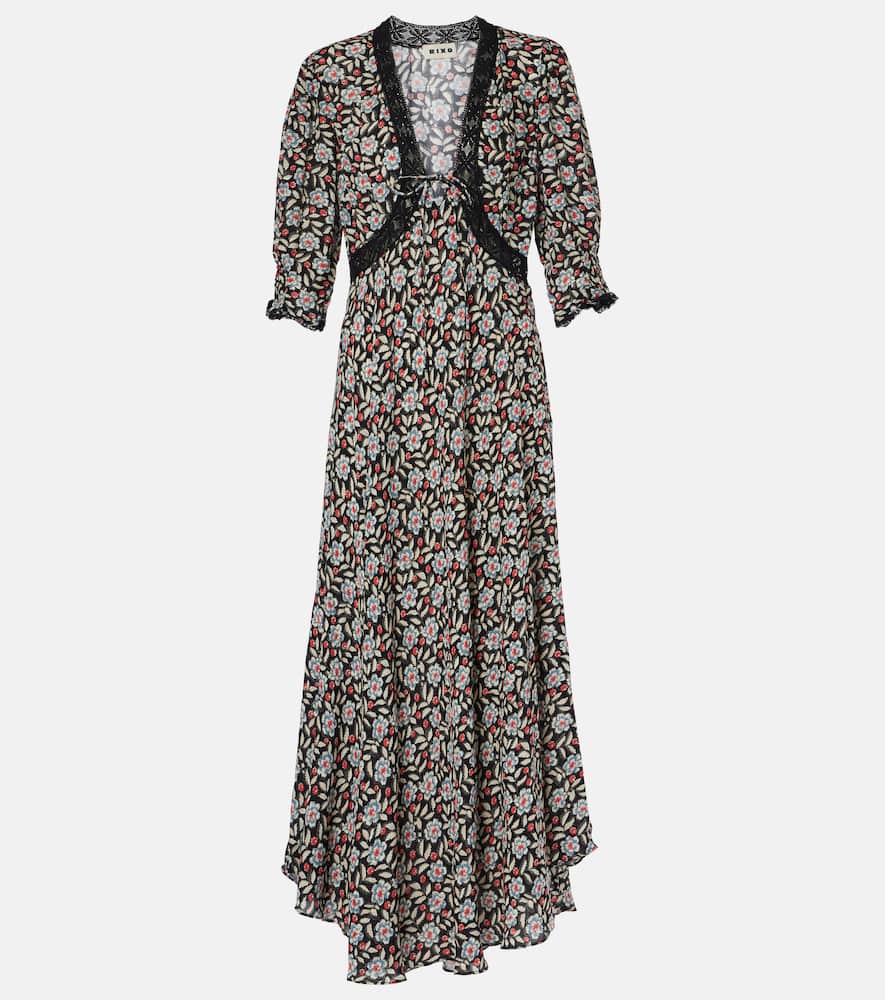 Amina floral crêpe midi dress