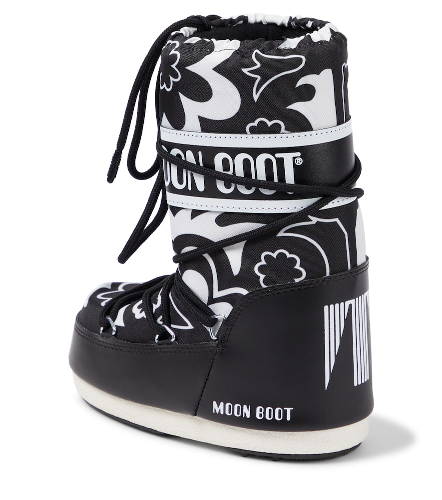 Moon Boot Icon Floral Snow Boots In Black